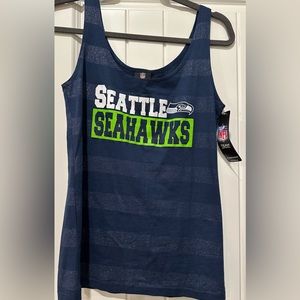 Seattle Seahawks Navy Silver Tank Top Sleepwear NFL